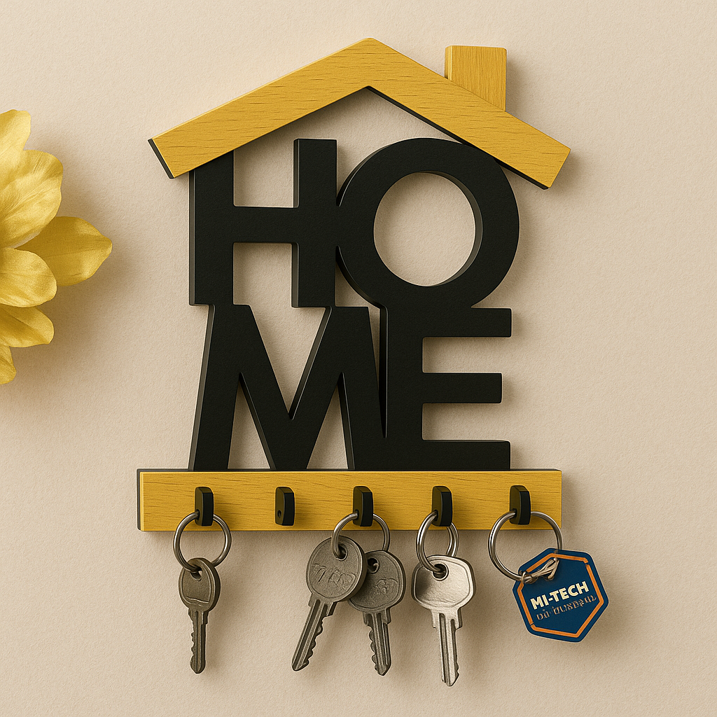 Decorative Wall Organizer with 5 Hooks