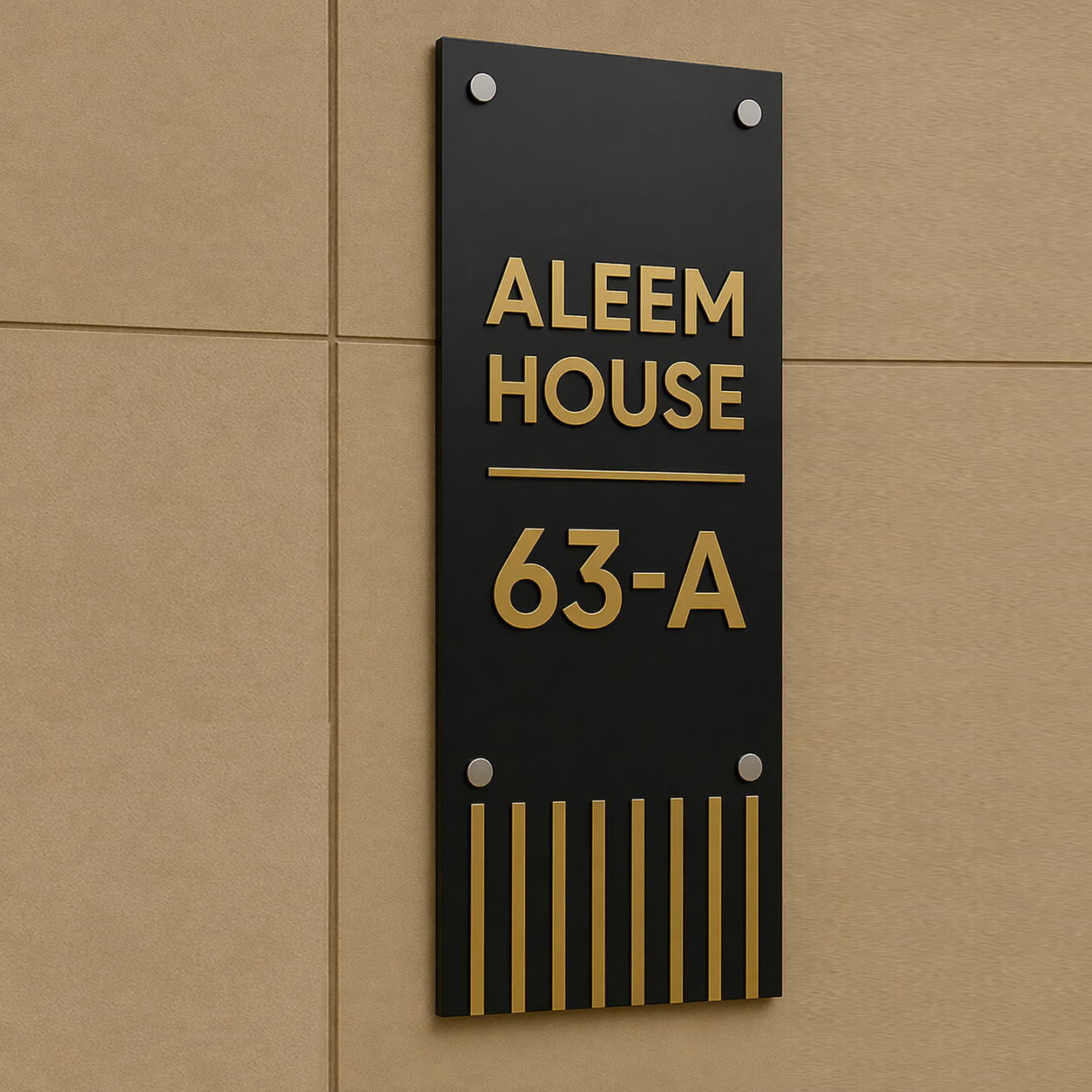 Golden Edge House Name Plate