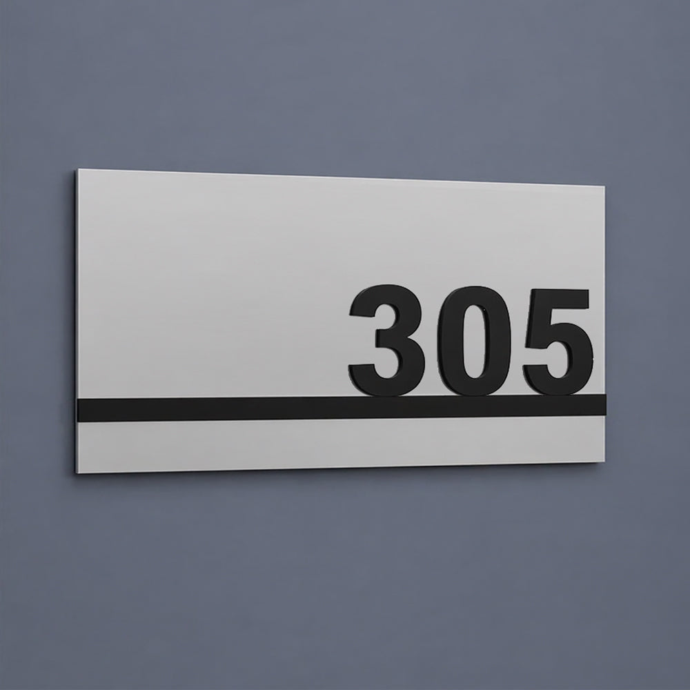 Modern Silver House Name Plate