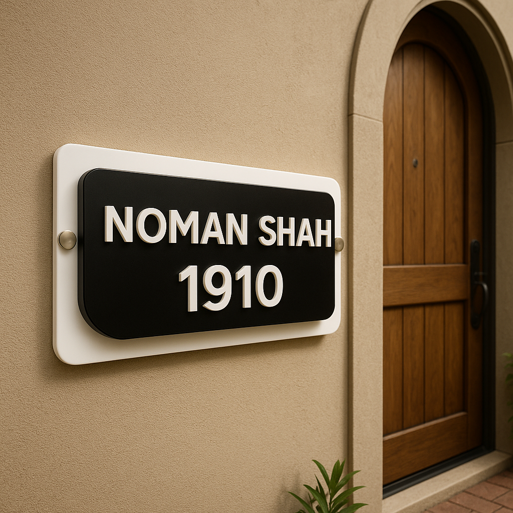 Villa and appartment house name plate