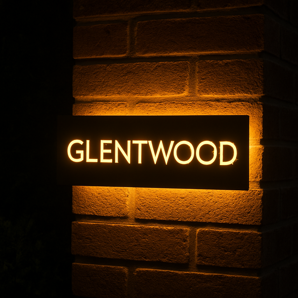 Slim LED House Name Plate