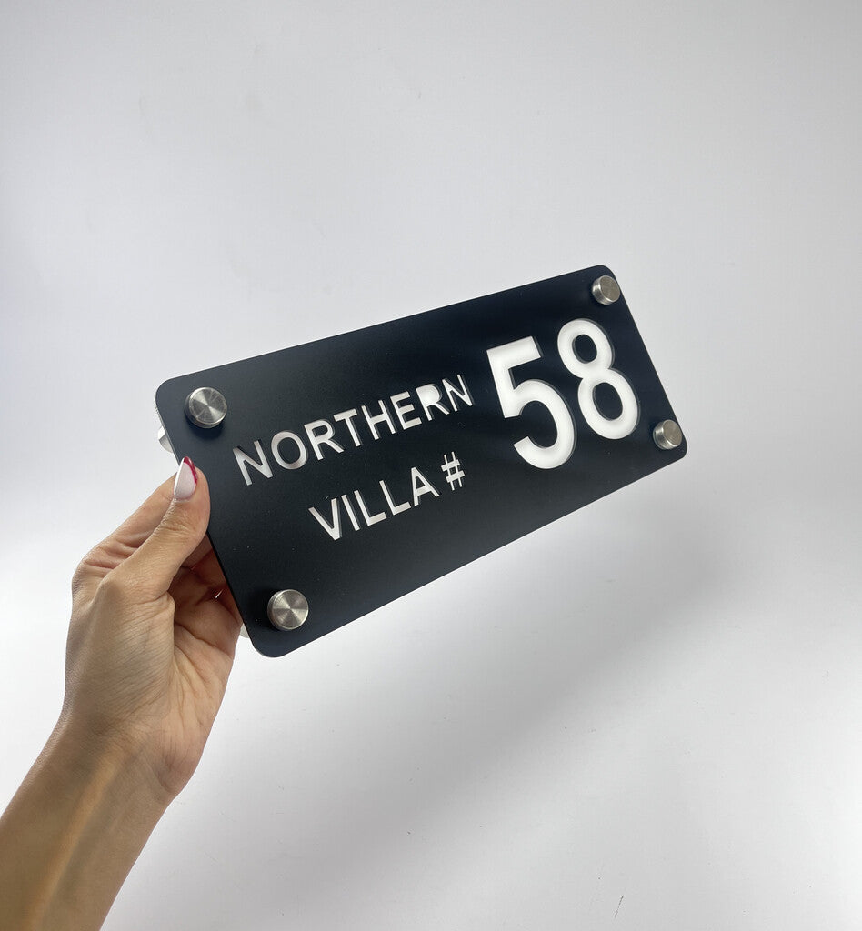 Black Acrylic House Name Plate