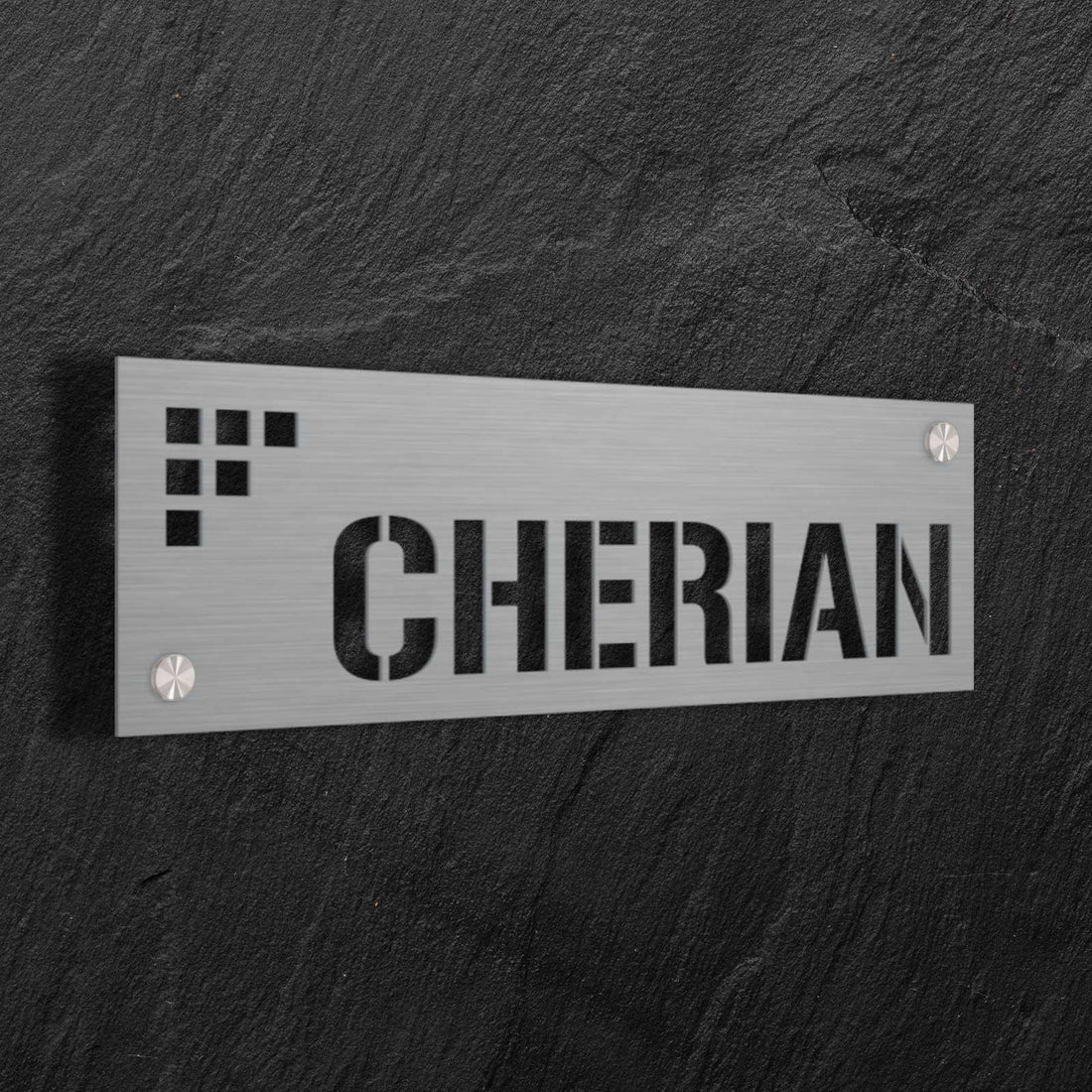 Classic Silver House Name Plate