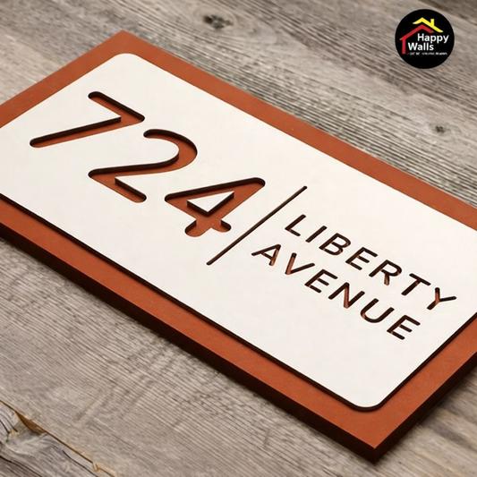 Brown Double Acrylic House Name Plate