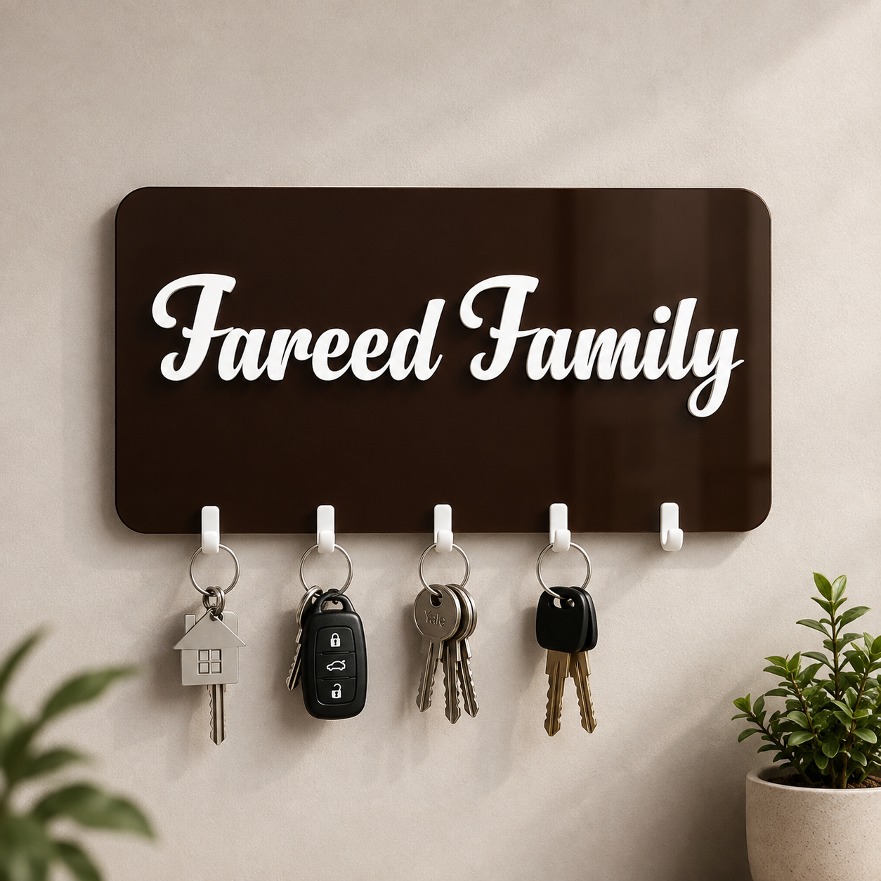 Family Name Wall Key Organizer