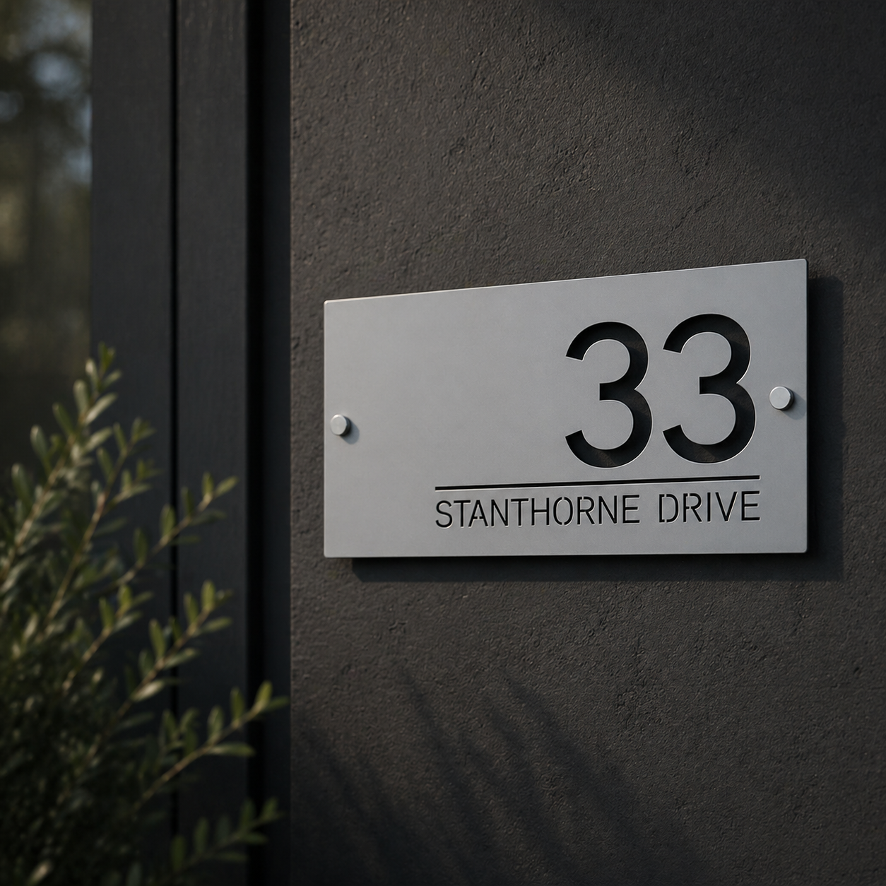 Gray & Black House Name plate
