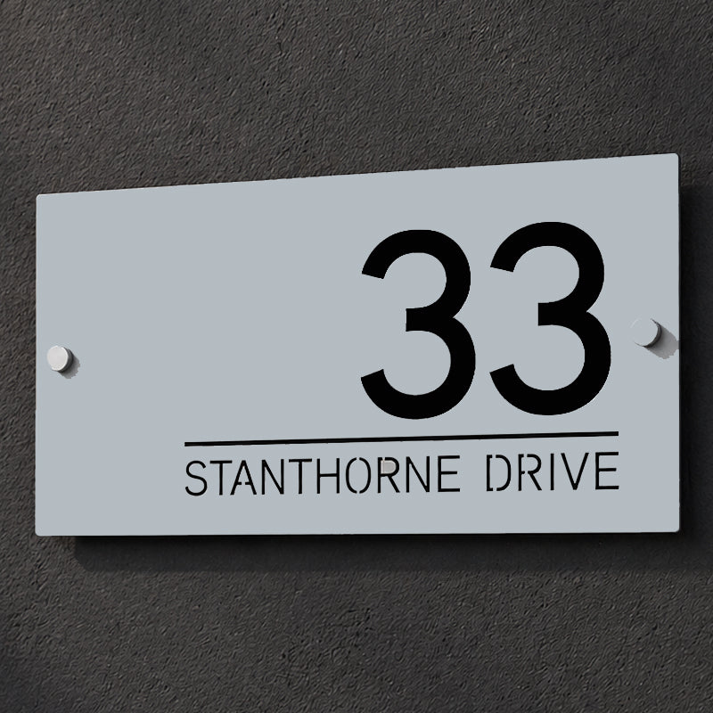 Gray & Black House Name plate