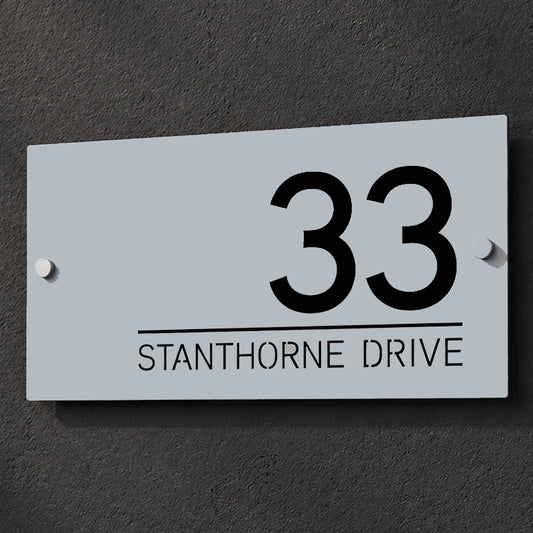 Gray & Black House Name plate