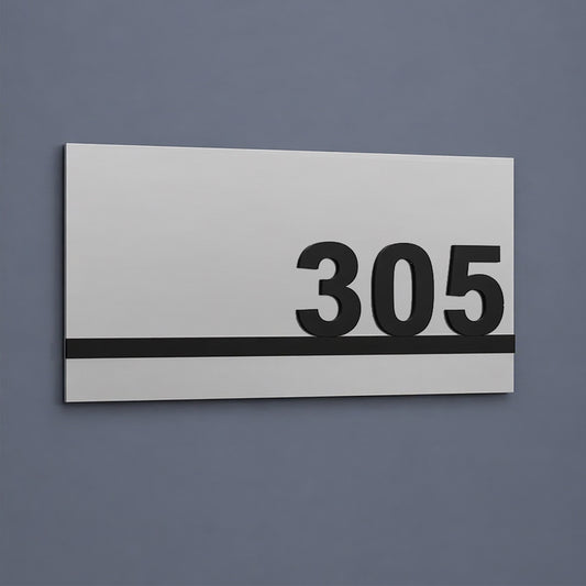 Modern Silver House Name Plate