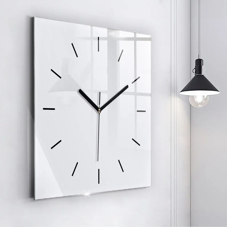 Square White Acrylic Wall Clock