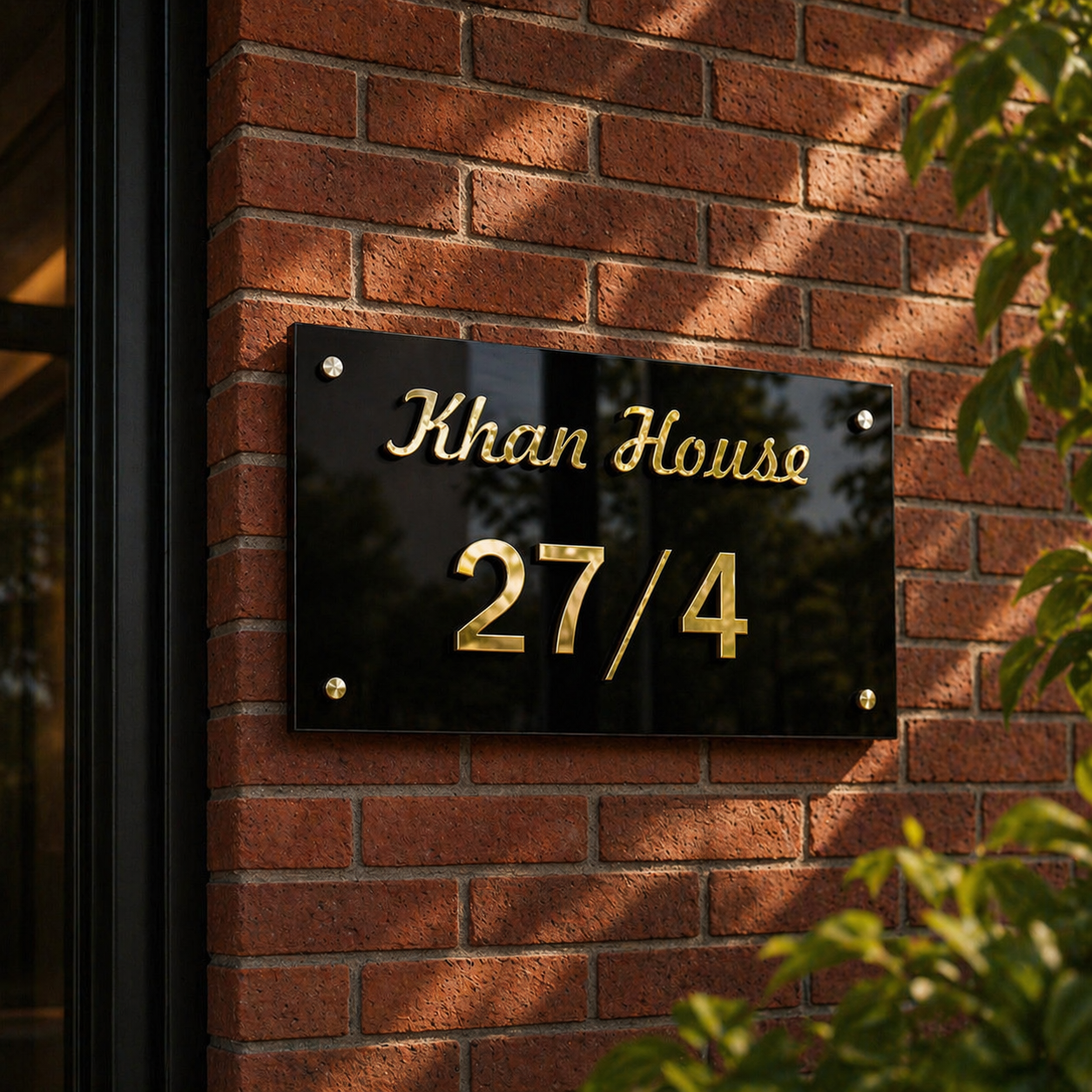 Stylish Black House Name Plate