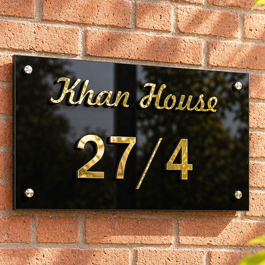 Stylish Black House Name Plate