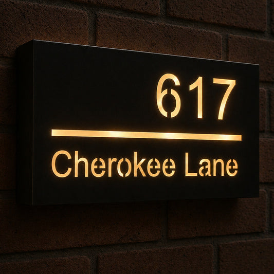 Warm LED House Name Plate
