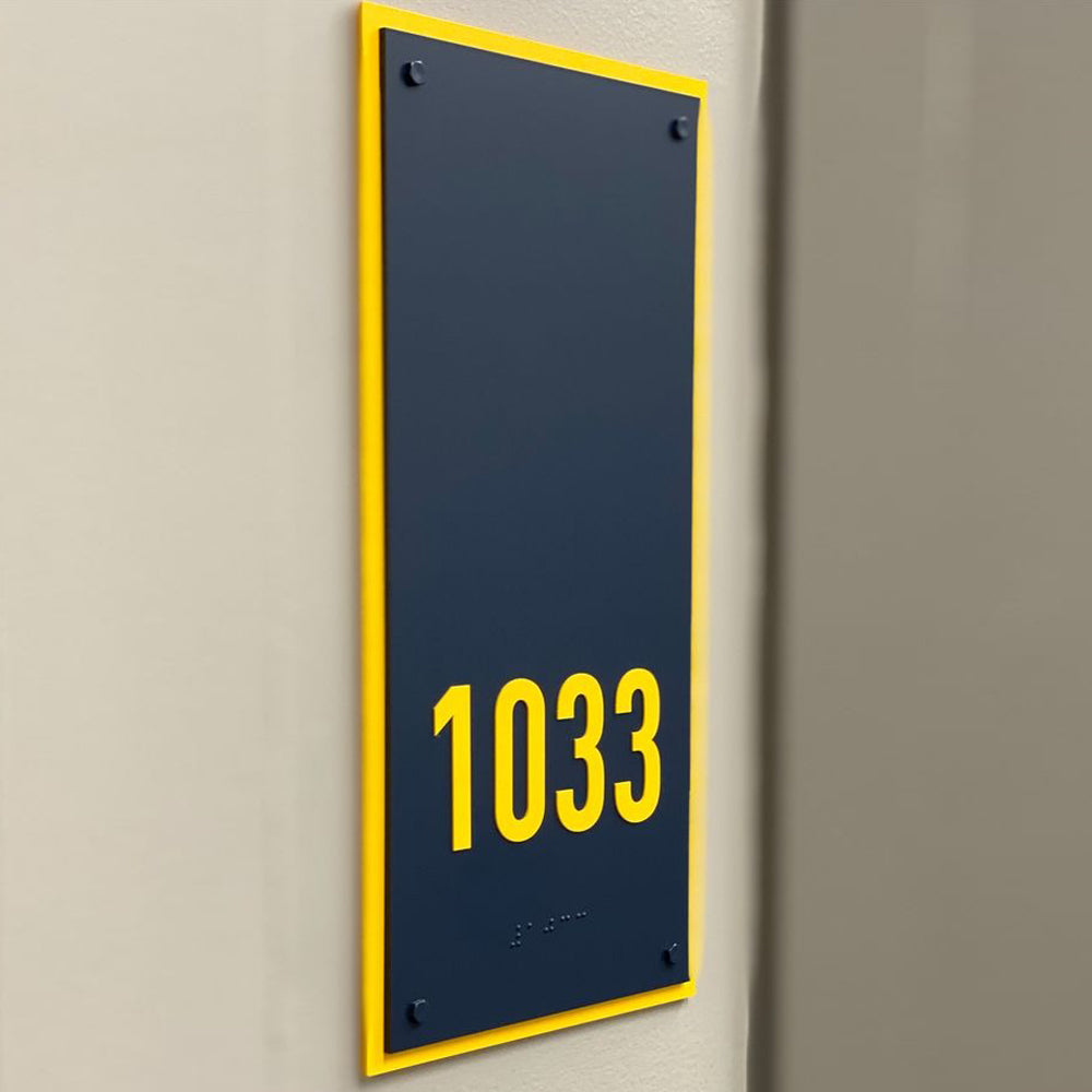 Yellow Black Vertical House Name Plate