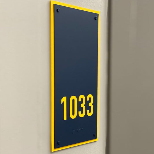 Yellow Black Vertical House Name Plate
